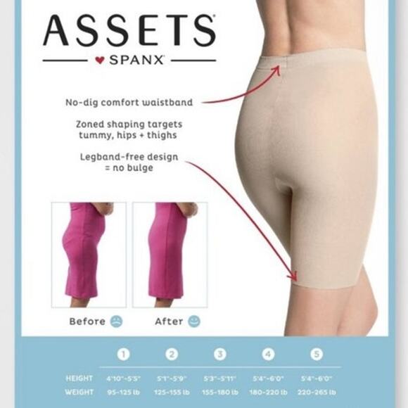 ASSETS by SPANX Women's Mid-Thigh Shaper 2 Pair Size 1 Nude NEW - Picture 7 of 8